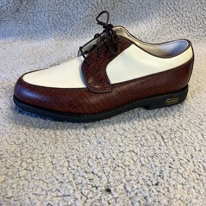FootJoy Europa Collection Golf Shoes Womens 6.5 Brown White Two Tone Leather